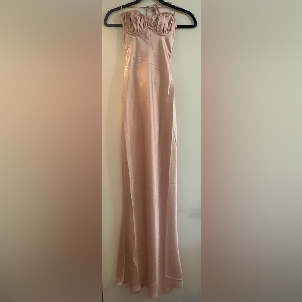Strapless Blush Pink Maxi Dress